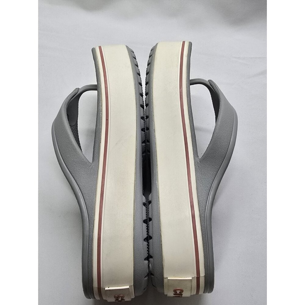 Womens Crocs Crocband Platform Gray Comfort Flip Flops Thong Sandals Size 6 - Picture 8 of 15
